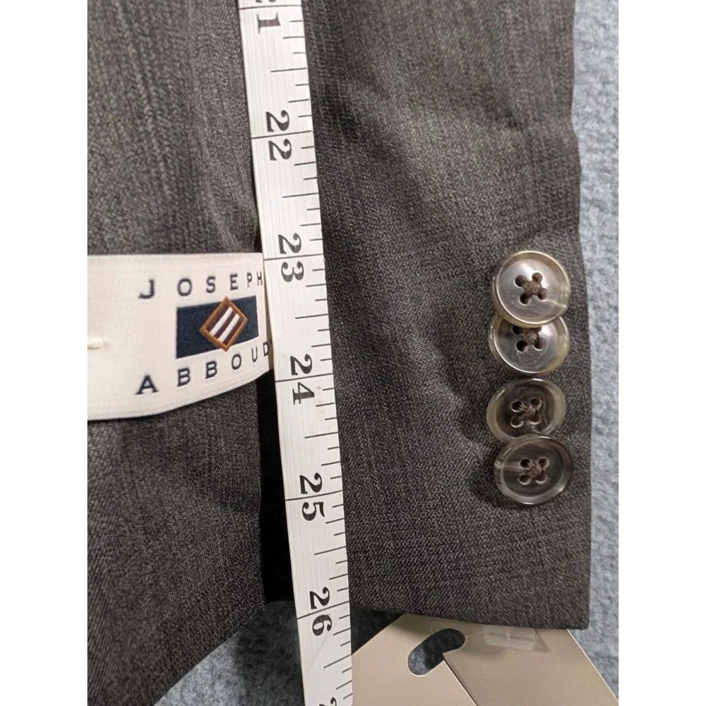 Joseph Abboud Men's 48R Gray Wool Blazer NWT Made USA Marzotto Super 120s Plaid